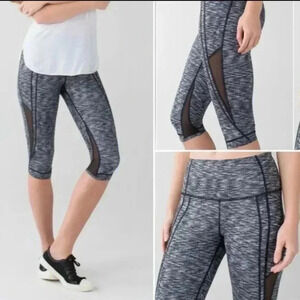 Lululemon Drop it like it’s hot crop capri leggings black and white size‎ 2